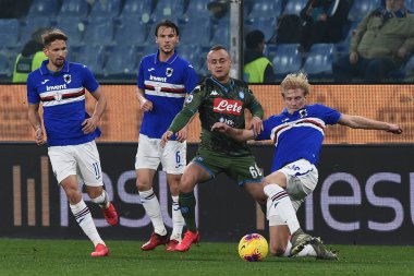 İtalyan Serisi A futbol maçı Sampdoria Ssc Napoli 'ye karşı