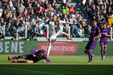 İtalyan Serie A futbol maçı Juventus Fc Acf Fiorentina 'ya karşı