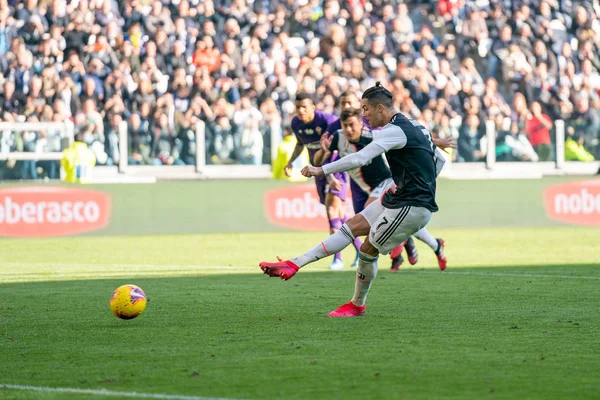 Włoski Serie mecz piłki nożnej Juventus Fc vs Acf Fiorentina — Zdjęcie stockowe