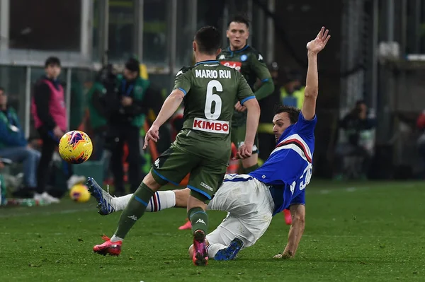 Włoski Serie mecz piłki nożnej Sampdoria vs Ssc Napoli — Zdjęcie stockowe