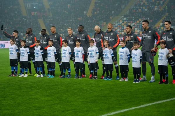 Серія футбольний матч Udinese Calcio vs Fc Internazionale — стокове фото