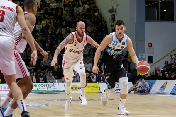 Baloncesto italiano Serie A Campeonato Vanoli Basket Cremona vs Grissin Bon Reggio Emilia — Foto de Stock