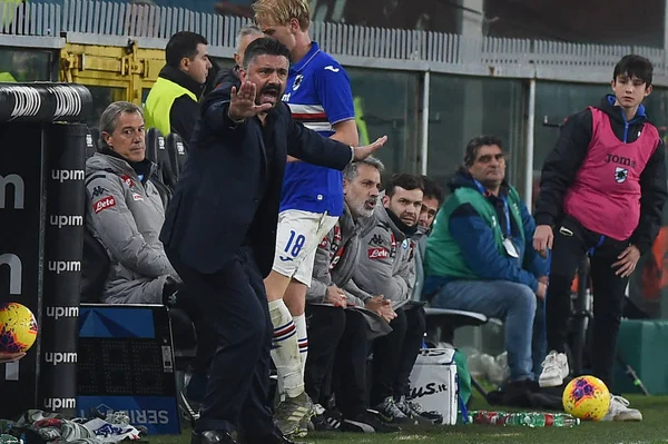 Italiano Serie A partido de fútbol Sampdoria vs SSC Napoli — Foto de Stock