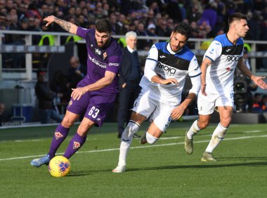 İtalyan Serisi A futbol maçı Acf Fiorentina Atalanta Fc 'e karşı