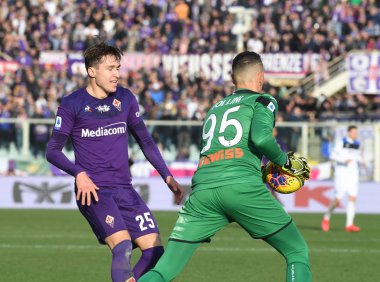 İtalyan Serisi A futbol maçı Acf Fiorentina Atalanta Fc 'e karşı