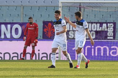 İtalyan Serisi A futbol maçı Acf Fiorentina Atalanta Fc 'e karşı