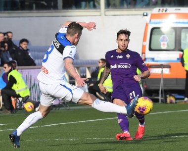 İtalyan Serisi A futbol maçı Acf Fiorentina Atalanta Fc 'e karşı