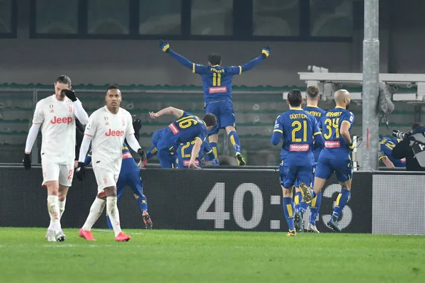 İtalyan Serie A futbol maçı Hellas Verona Juventus Fc 'e karşı — Stok fotoğraf