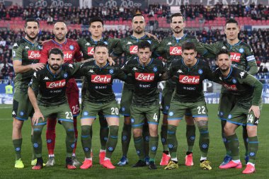 line up of napoli calcio during Cagliari vs Napoli, italian Serie A soccer match in Cagliari, February 16 2020 - LPS/Emanuele Perrone