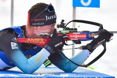 Quentin Fillon Postlet (Fra), ikinci CI. Ibu Dünya Şampiyonası Biatlon 2020 - Erkekler 10 Km Sprint, Anterselva 'da Biatlon, 15 Şubat 2020 - Lps / Franco Debernardi