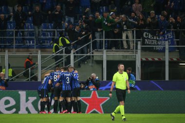 atalanta celebrates the goal of hans hateboer (atalanta) during Atalanta vs Valencia, Soccer Champions League Men Championship in Milano, February 19 2020 - LPS/Luca Rossini