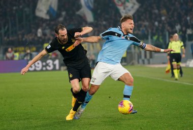 ciro immobile-diego godin during SS Lazio vs FC Internazionale, italian Serie A soccer match in Roma, February 16 2020 - LPS/Marco Iorio