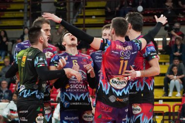 sir sicoma monini celebrates during Sir Sicoma Monini Perugia vs Projekt Warszawa, Volleybal Champions League Men Championship in Perugia, February 19 2020 - LPS/Loris Cerquiglini