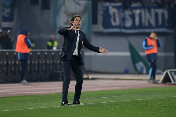 Filippo Inzaghi Coach Lazio Lazio Internazionale Italian Serie Soccer Match — Foto de Stock