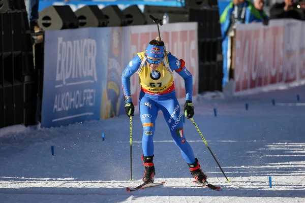 Dorothea Wierer Ita Finish Line Ibu World Cup Biathlon 2020 — Stockfoto