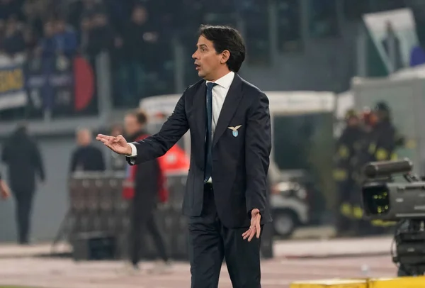 Simone Inzaghi Durante Lazio Internazionale Partido Fútbol Italiano Serie Roma — Foto de Stock