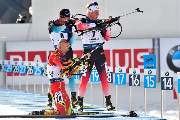 Ibu Dünya Şampiyonası Biatlon 2020 Erkekler Sprint Anterselva Biatlon Şubat — Stok fotoğraf