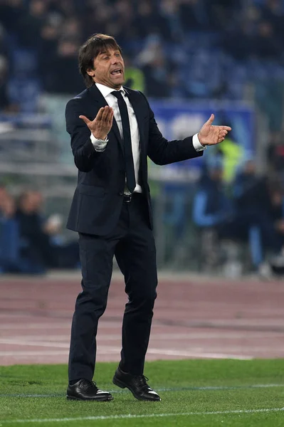 Antonio Conte Antrenor Inter Timpul Lazio Internazionale Italian Serie Meci — Fotografie, imagine de stoc