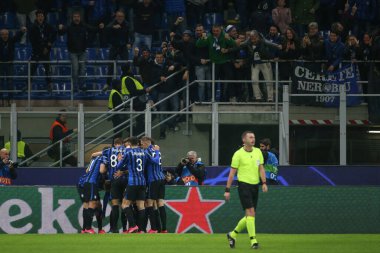 atalanta celebrates the goal of hans hateboer (atalanta) during Atalanta vs Valencia, Soccer Champions League Men Championship in Milano, February 19 2020 - LPS/Luca Rossini