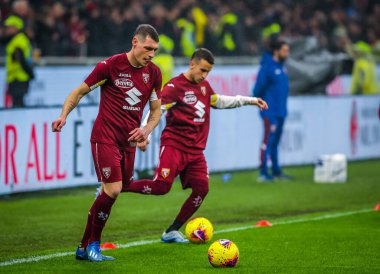 Torino Fc 'den Andrea Belotti Serie A 2019 / 20 karşılaşmasında Ac Milan ile Torino Fc arasında 17 Şubat 2020' de Milano, İtalya 'daki San Siro Stadyumu' nda oynanan maçta - Fotoğraf Fabrizio Carabelli / Lm