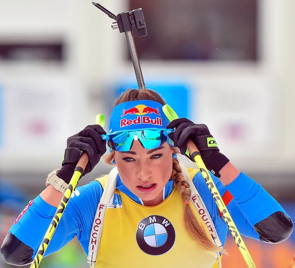 Dorothea Wierer Ita Zona Poligono Ibu World Cup Biathlon 2020 — Stok fotoğraf