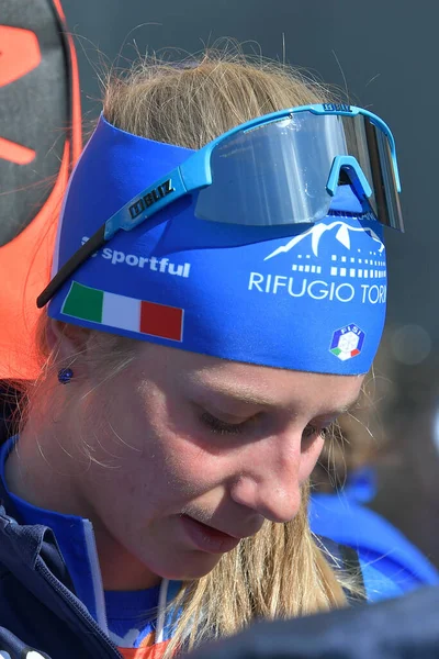 Carrara Micela Ita Delusa Zona Arrivo Ibu World Cup Biathlon — Stok fotoğraf