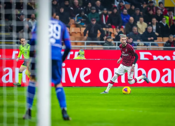 Samu Castillejo Milan Alatt Serie 2019 Mérkőzés Között Milan Torino — Stock Fotó