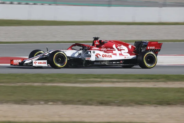 Kimi Raikkonen Yüzgeç Alfa Romeo Race C39 Pre Season Testing — Stok fotoğraf