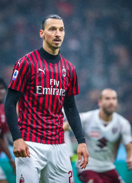 Zlatan Ibrahimovic Milan 2019 Milan Torino Mérkőzésen Milánói San Siro — Stock Fotó