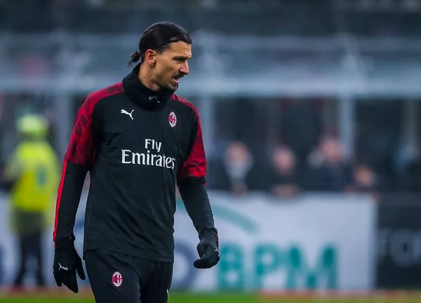 Zlatan Ibrahimovic Milan Durante Partida Série 2019 Entre Milan Torino — Fotografia de Stock