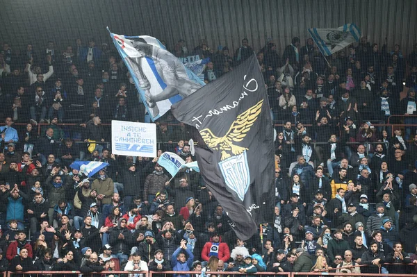 Fans Lazio Tijdens Genua Lazio Italiaanse Serie Voetbalwedstrijd Genova Februari — Stockfoto