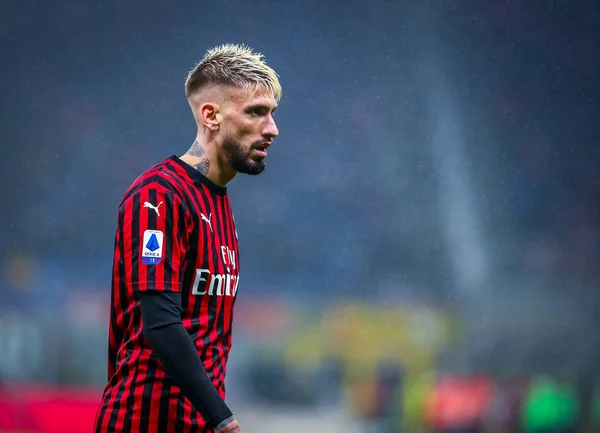 Samu Castillejo Del Milan Durante Partido Serie 2019 Entre Milan — Foto de Stock