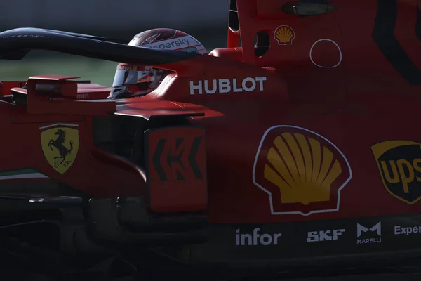 Charles Leclerc Mon Scuderia Ferrari Sf1000 Durante Test Pre Stagionali — Foto Stock