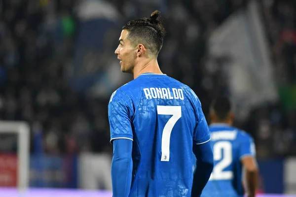 Cristiano Ronaldo Juventus Tijdens Juventus Italiaanse Serie Voetbalwedstrijd Ferrara Februari — Stockfoto