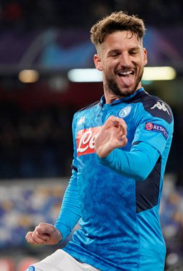 happiness dries mertens during Napoli vs Barcelona, Soccer Champions League Men Championship in Napoli, February 25 2020 - LPS/Marco Iorio clipart
