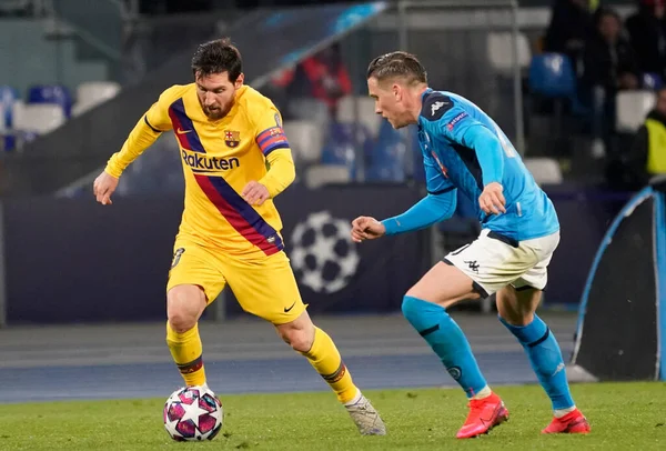 Lionel Messi Jose Během Napoli Barcelona Mistrovství Ligy Mistrů Fotbale — Stock fotografie