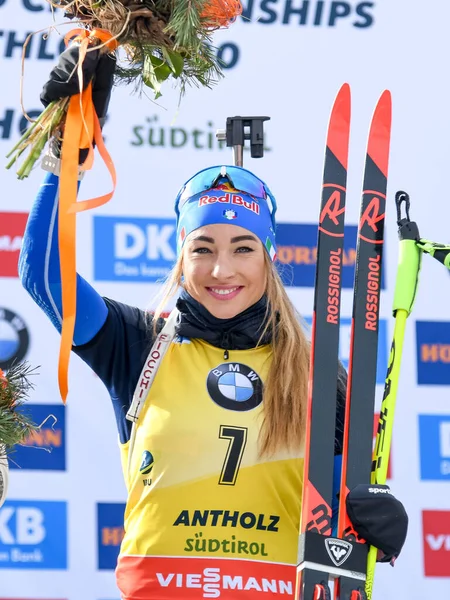 Daha Wierer Dorothea Ita Campionessa Mondo Ibu Dünya Kupası Biatlon — Stok fotoğraf