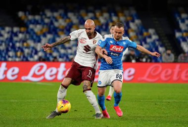 Napoli-Torino maçında Stanislav Lobotka (Napoli) simone zaza (torino) İtalyan Serie A futbol maçı, Mart 01 2020 - Lps / Marco Iorio