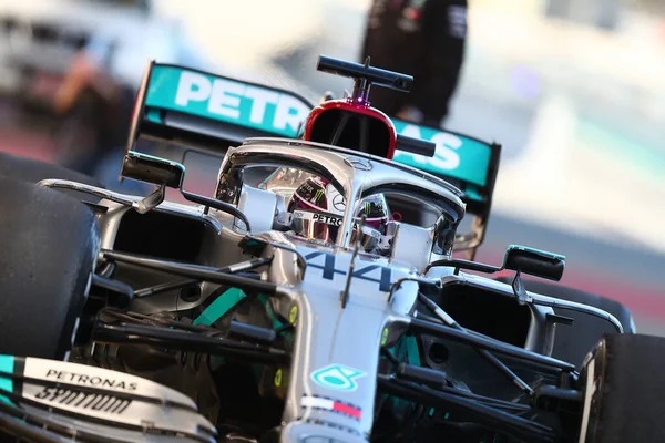 Hamilton Durante Pretemporada Testing Campeonato Fórmula Barcellona España Febrero 2020 — Foto de Stock