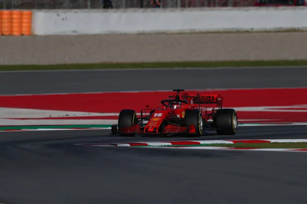 Charles Leclerc Durante Test Pre Stagionali 2020 Campionato Formula Barcellona — Foto Stock