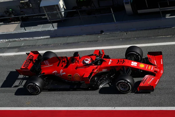 Leclerc Durante Teste Pré Temporada Campeonato Fórmula Barcellona Espanha Fevereiro — Fotografia de Stock