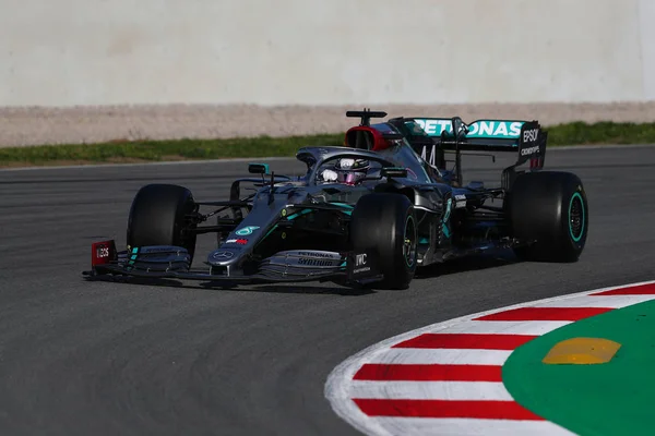 Hamilton Durante Teste Pré Temporada Campeonato Fórmula Barcellona Espanha Fevereiro — Fotografia de Stock