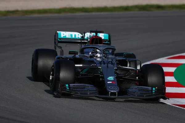 Hamilton Durante Pretemporada Testing Campeonato Fórmula Barcellona España Febrero 2020 — Foto de Stock