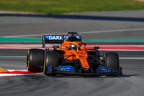 Sainz Během Formule Pre Season Testing 2020 Formule Championship Barceloně — Stock fotografie