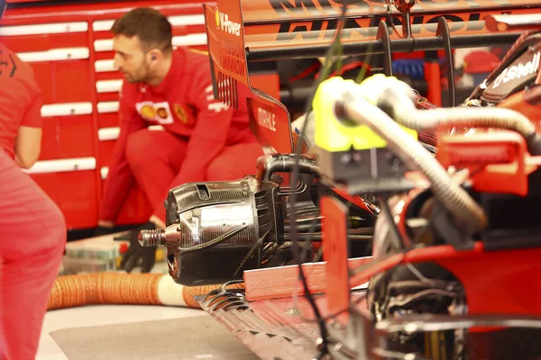 Zespół Scuderia Ferrari Testach Przedsezonowych 2020 Mistrzostwa Formuły Barcelonie Hiszpania — Zdjęcie stockowe