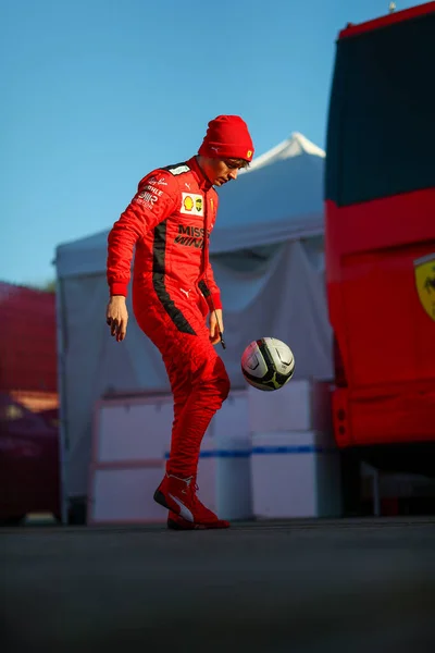 Leclerc Durante Fórmula Teste Pré Temporada 2020 Campeonato Fórmula Barcelona — Fotografia de Stock