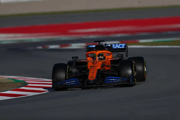 Lando Norris Během Pre Season Testing 2020 Formule Championship Barceloně — Stock fotografie