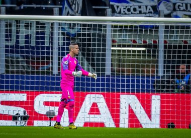 Jaume Domenech Valencia Cf Şampiyonlar Ligi 2019 / 20 karşılaşmasında Atalanta Bc ile Valencia Cf arasındaki San Siro Stadyumu, Milan, İtalya - Fotoğraf Fabrizio Carabelli / Lm
