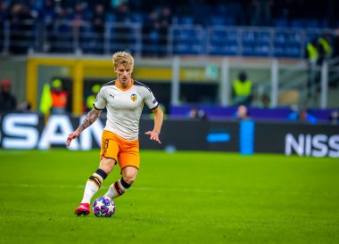 Daniel Wass Valencia Cf Şampiyonlar Ligi 2019 / 20 karşılaşmasında Atalanta Bc ile Valencia Cf arasında 19 Şubat 2020 'de Milano' daki San Siro Stadyumu 'nda oynanan maçta - Fotoğraf Fabrizio Carabelli / Lm