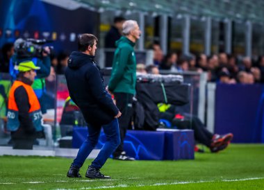 Valencia Cf Albert Celades Şampiyonlar Ligi 2019 / 20 karşılaşmasında Valencia Cf 'e karşı San Siro Stadyumu' nda 19 Şubat 2020 - Fotoğraf Fabrizio Carabelli / Lm